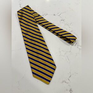 Brooks Brothers Tie Makers All Silk Yellow And Blue Striped New With Tag